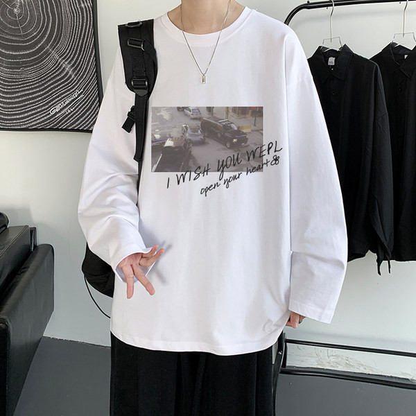 Moderna muška bluza s ovalnim izrezom i printom