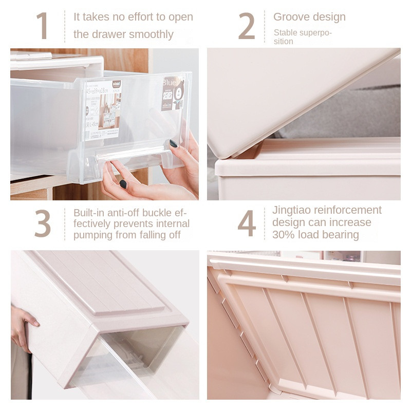 Plastic Organizer Thickened Drawer Storage Box Κουτί παπουτσιών Διαφανές συρταρωτό κουτί αποθήκευσης Finishing box Οργάνωση ντουλάπας