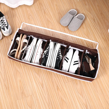 Калъф за кутия за съхранение на ботуши за обувки Органайзер с прозрачен оберлихт и контейнер за обувки с цип Отделение под легло