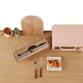 Plastikust ümbrise jaotur koos lõikuriga Plastikust toidukile jaotur koos liuglõikuriga Korduvtäidetav toidukile jaotur Sujuvalt