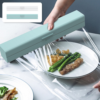 Фиксиращо фолио Дозатор за опаковъчно фолио Дозатор за опаковки за храна Резачка Пластмасов остър нож Държач за съхранение Аксесоари за кухненски инструменти