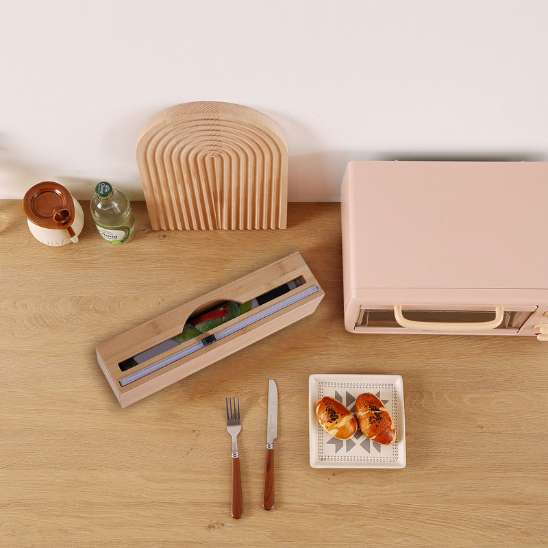 Dozator de ambalaj reîncărcat Dozator de folie lipită cu tăietor de diapozitive Dozator de folie alimentară din plastic reutilizabil Folie și folie alimentară