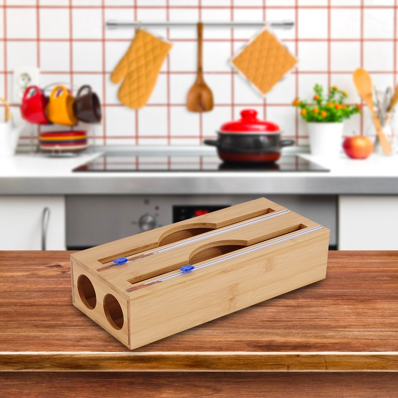 Dozator de ambalaj reîncărcat Dozator de folie lipită cu tăietor de diapozitive Dozator de folie alimentară din plastic reutilizabil Folie și folie alimentară