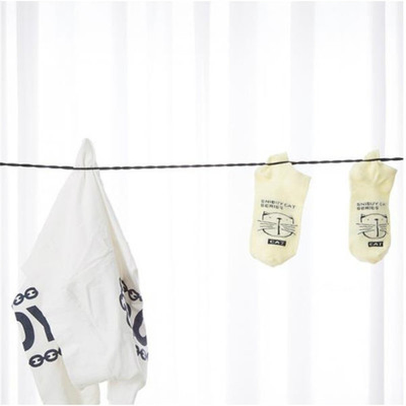 2,5M Kelionės Neslystančios rūbų virvės Lauko Kelionės Kempingas Nešiojami Drabužių Džiovinimo Pakabos Kabyklos Siurbimo taurė Elastinė virvė