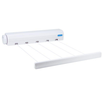 3,2 m 3,75 m frânghie telescopică automată cu 4/5 fire Umeraș de rufe retractabil montat pe perete Suport de uscare pentru interior Prosop cu cârlig