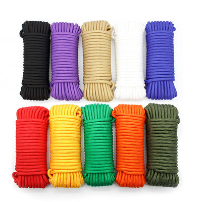 10m 2-6mm Braided Nylon Rope Polypropylene Rope Climbing Boat Yacht Sailing Line Pulley Rope Clothesline Survival Parachute Cord