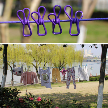 Въже за дрехи за пътуване на открито Преносимо прибиращо се въже за дрехи с щипки Връв за пране Ветроустойчиво 180 см еластично въже с дължина до 340 см