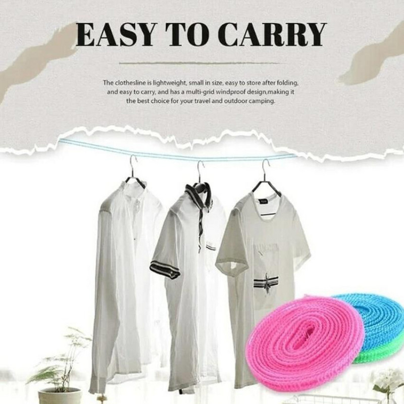 8 metrų drąsi drabužių linija viduje ir lauke Kelionės nemokamos perforavimo, atsparios vėjui, neslystančios, vėsios, pakabinamos rūbų virvės, lengvai pakabinamos