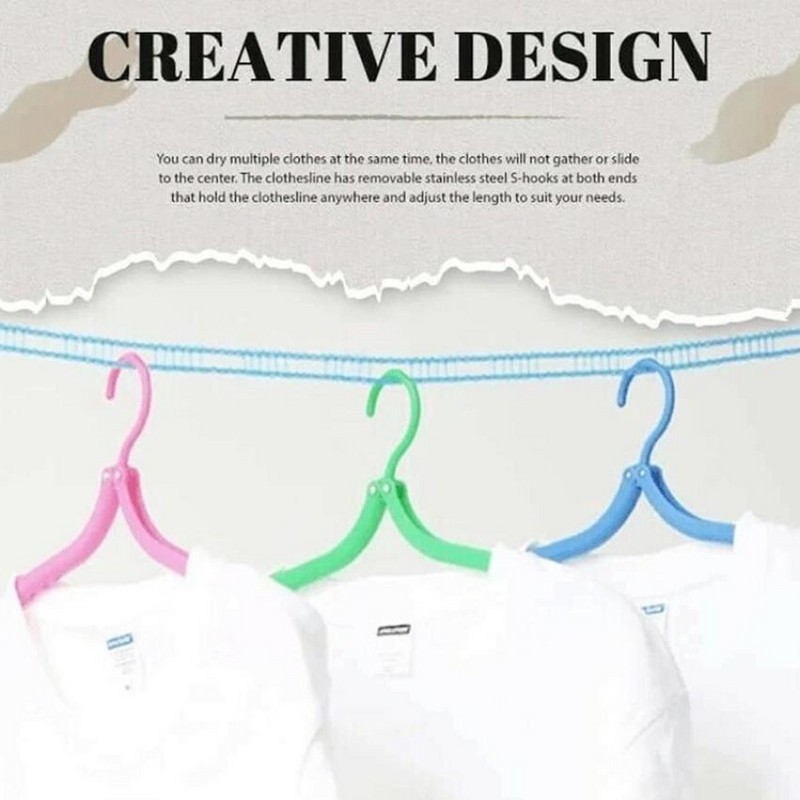 8 metrų drąsi drabužių linija viduje ir lauke Kelionės nemokamos perforavimo, atsparios vėjui, neslystančios, vėsios, pakabinamos rūbų virvės, lengvai pakabinamos