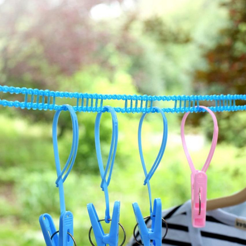 8 metrų drąsi drabužių linija viduje ir lauke Kelionės nemokamos perforavimo, atsparios vėjui, neslystančios, vėsios, pakabinamos rūbų virvės, lengvai pakabinamos