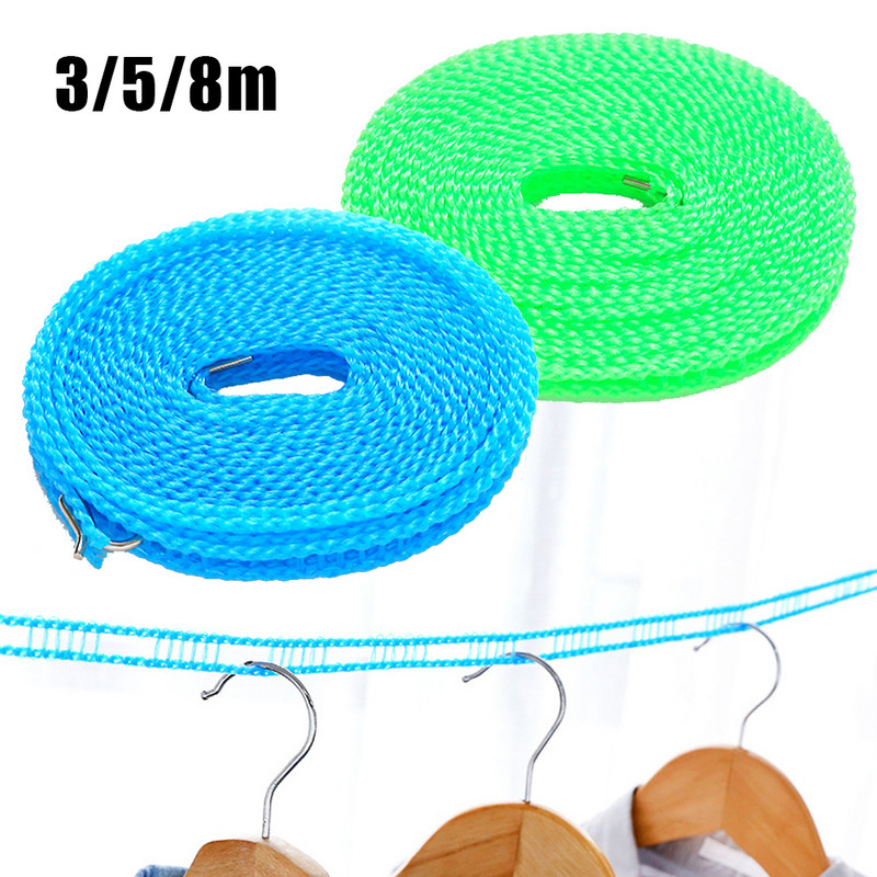 Kültéri visszahúzható ruhakötél csúszásmentes ruhák Camping Line Ruhaszárító kötél Hordozható kihúzható fali kabáttartóhoz