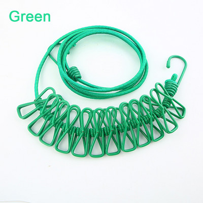 180 cm elastična vanjska vješalica za sušenje rublja, vješalica za hlače, uže za sušenje rublja s 12 kopči, vješalica za vješalice za sušenje odjeće, putovanja, kampiranje Linija