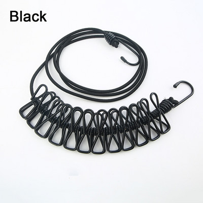 180 cm elastična vanjska vješalica za sušenje rublja, vješalica za hlače, uže za sušenje rublja s 12 kopči, vješalica za vješalice za sušenje odjeće, putovanja, kampiranje Linija