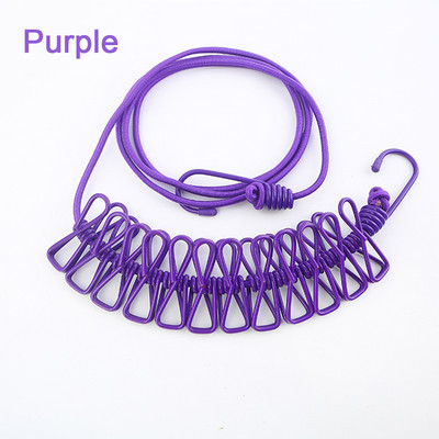 180 cm elastična vanjska vješalica za sušenje rublja, vješalica za hlače, uže za sušenje rublja s 12 kopči, vješalica za vješalice za sušenje odjeće, putovanja, kampiranje Linija