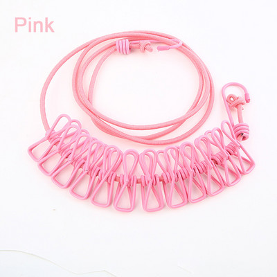 180 cm elastična vanjska vješalica za sušenje rublja, vješalica za hlače, uže za sušenje rublja s 12 kopči, vješalica za vješalice za sušenje odjeće, putovanja, kampiranje Linija