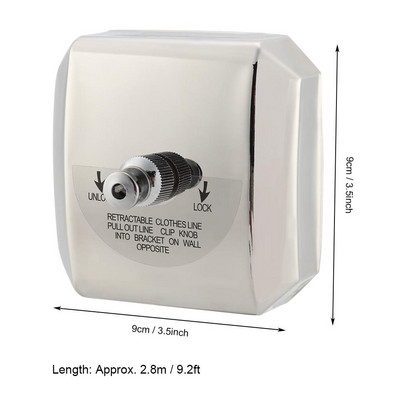 2.8M, portabil, din oțel inoxidabil, curăţară retractabilă pentru rufe, în aer liber, în interior, umeraș pentru rufe, uscător de haine, linie de uscare a hainelor