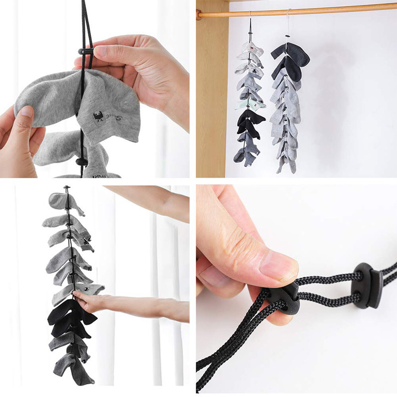 Namų kojinės Kabantys virvė Creative Life Daugiafunkcis tinklelis skalbimo kojinės Džiovinimo kojinių stovas Reguliuojamas pakabinamas džiovinimo įrankis