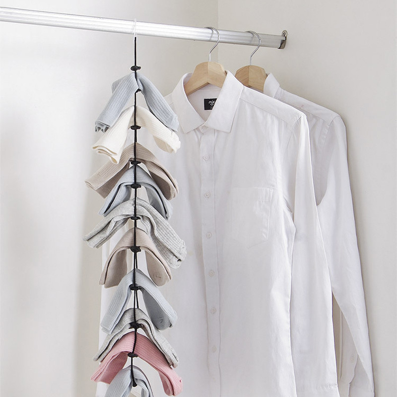 Namų kojinės Kabantys virvė Creative Life Daugiafunkcis tinklelis skalbimo kojinės Džiovinimo kojinių stovas Reguliuojamas pakabinamas džiovinimo įrankis