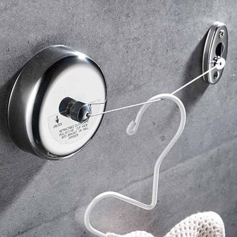 Sfat retractabil portabil din oțel inoxidabil pentru interior, exterior, umeraș pentru rufe Organizator pentru uscător de haine, frânghie.