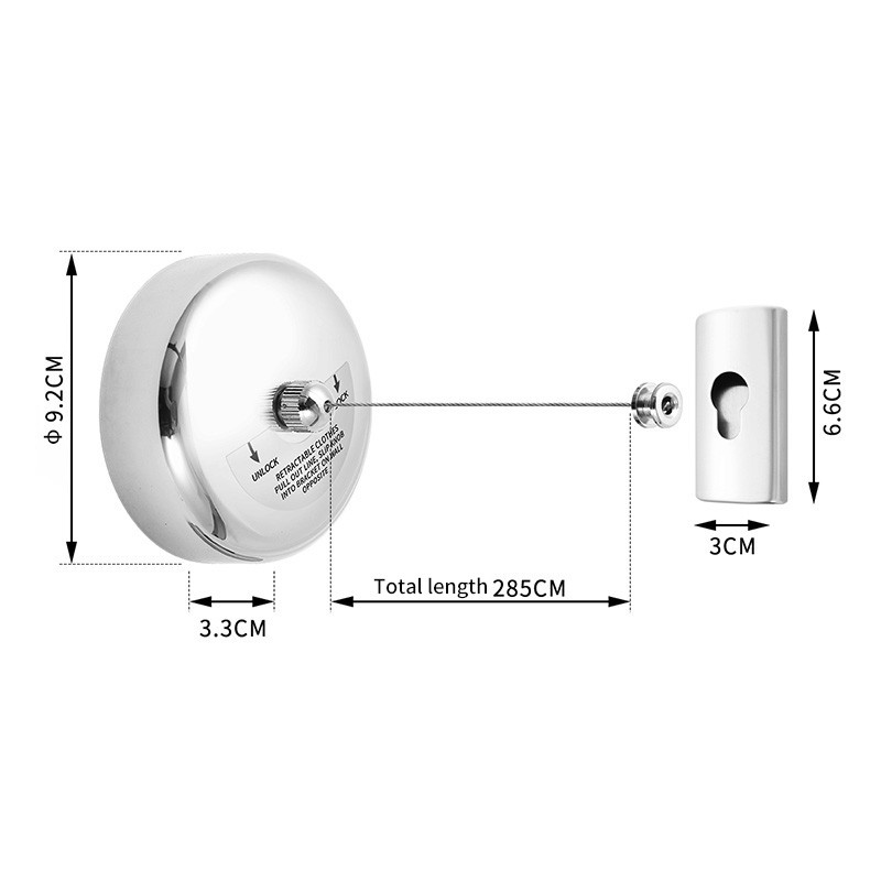 Lauko drabužių virvė, sulankstomi rūbai, ištraukiama skalbinių kabykla, ištraukiama 304 nerūdijančio plieno džiovinimo lentynos, virvių drabužiai