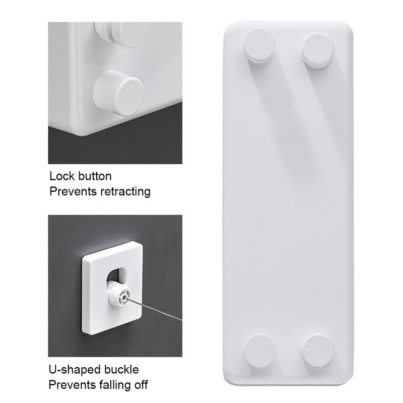 Vješalica za rublje od užeta za rublje od 4,2 m, dvoslojna polica za sušenje odjeće na uvlačenje, rastezljiva užad za rublje