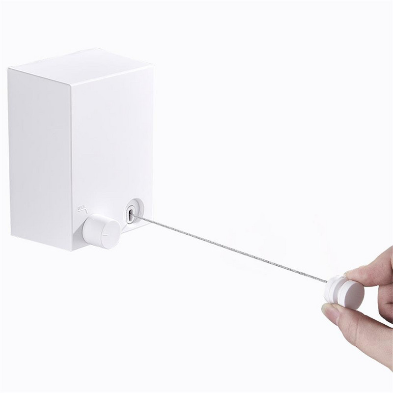 Beltéri, kültéri rozsdamentes acél visszahúzható mosodai ruhakötél falra akasztható sztreccs mosóruhák láthatatlan zsugorodó vonal