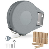 12M ištraukiama skalbinių linija, didelės talpos drabužių džiovintuvas su reguliuojama PVC virve Vidaus lauko skalbinių kabyklos rūbų laikiklis