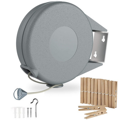 12M ištraukiama skalbinių linija, didelės talpos drabužių džiovintuvas su reguliuojama PVC virve Vidaus lauko skalbinių kabyklos rūbų laikiklis