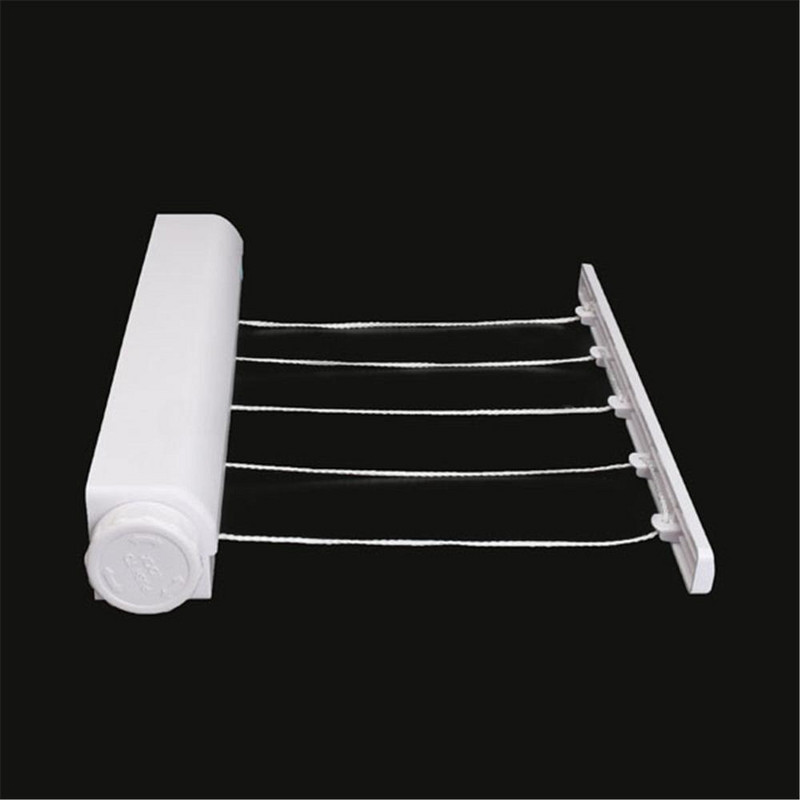 Heavy Duty na uvlačenje 5 reda stalak za sušenje rublja Montaža na zid Konop za odjeću Fleksibilni konop za rublje Kupaonska sušilica za rublje 2