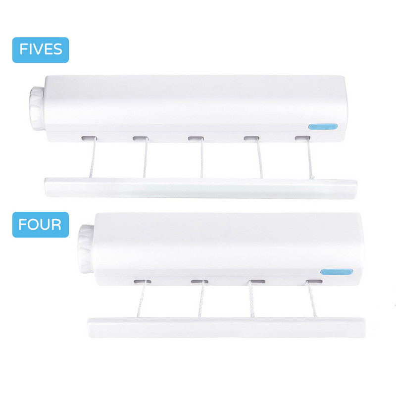 Zidna uvlačna užad za odjeću Unutarnja vanjska vješalica za pranje rublja Organizator za kupaonsku sušilicu Teleskopski stalak za sušenje odjeće