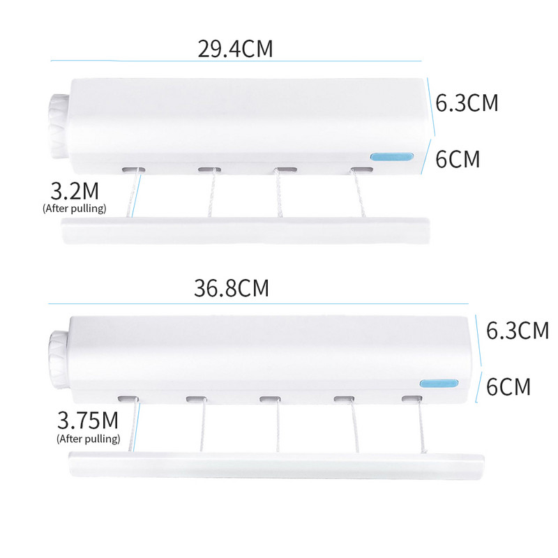 Zidna uvlačna užad za odjeću Unutarnja vanjska vješalica za pranje rublja Organizator za kupaonsku sušilicu Teleskopski stalak za sušenje odjeće
