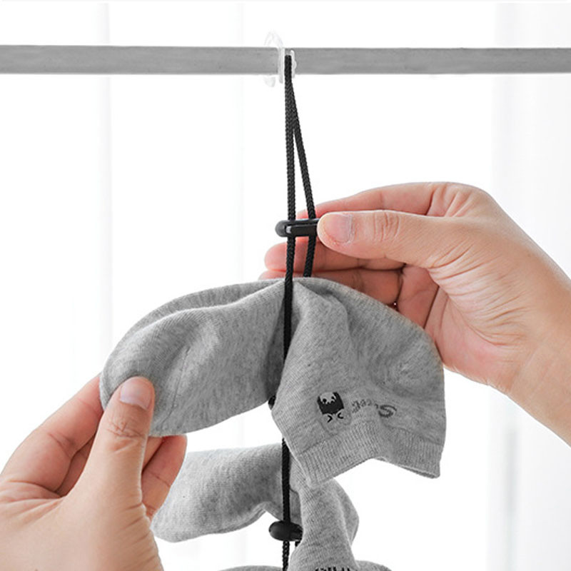 Șosete frânghie de uscare Șosete de uscare multifuncționale șnur Corn de rufe haine agățate de uz casnic cu mai multe straturi Artifact de uscare