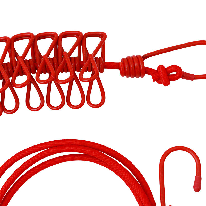 12 kapcsos Utazási Hordozható Kihúzható Ruhakötél Elasztikus Mosó zsinór Otthoni Zokni Alsóneműk Ruhaakasztó fogas Ruhazsinór