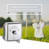 Nerūdijančio plieno pakabinama sieninė drabužių linija Hotel Hotel Ištraukiama drabužių linija vidaus lauko kabykla skalbinių džiovykla Organizatoriaus audinys