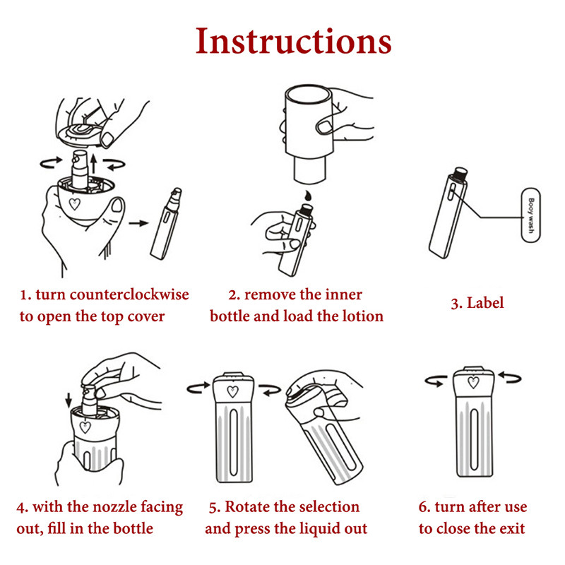 Dozator de călătorie Sticle de călătorie 4-în-1 Articole de toaletă rezistente la scurgeri Sub-sticlă reîncărcabilă pentru gel de duș Kit recipient gol pentru săpun