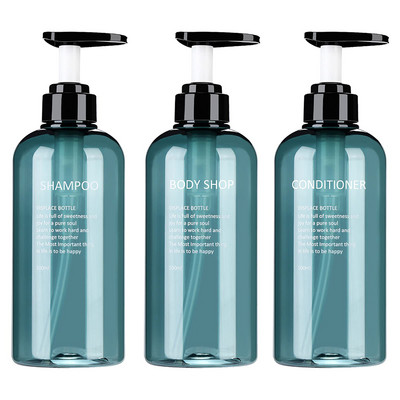 3 tk šampooni ja palsami jaoturi pudelid vannitoa plastikust tühjad korduvtäidetavad pumbaga losjooni pudelid kosmeetikakonteinerite komplekt