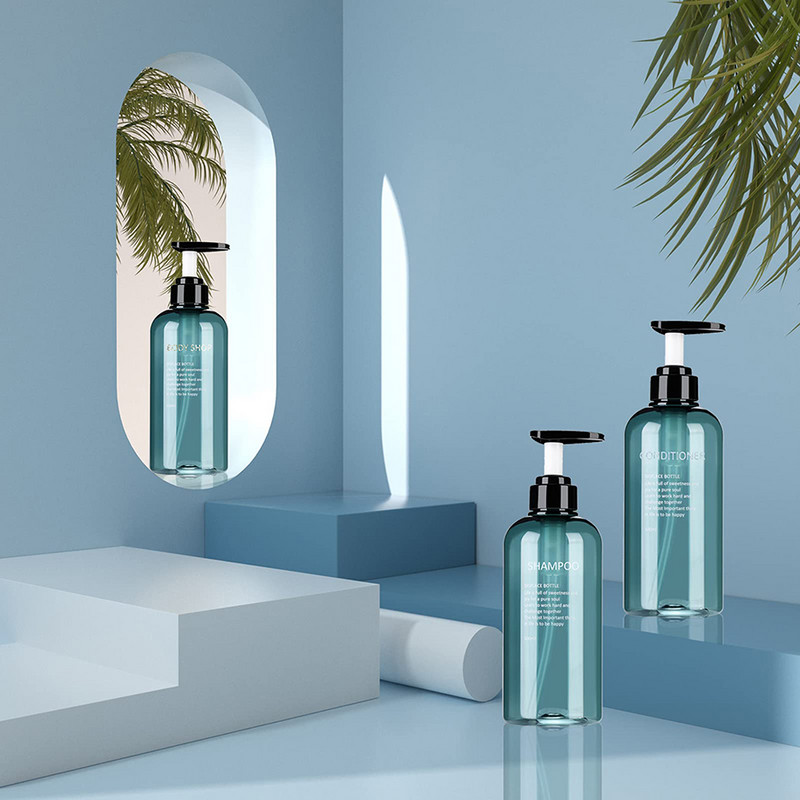 3 tk šampooni ja palsami jaoturi pudelid vannitoa plastikust tühjad korduvtäidetavad pumbaga losjooni pudelid kosmeetikakonteinerite komplekt