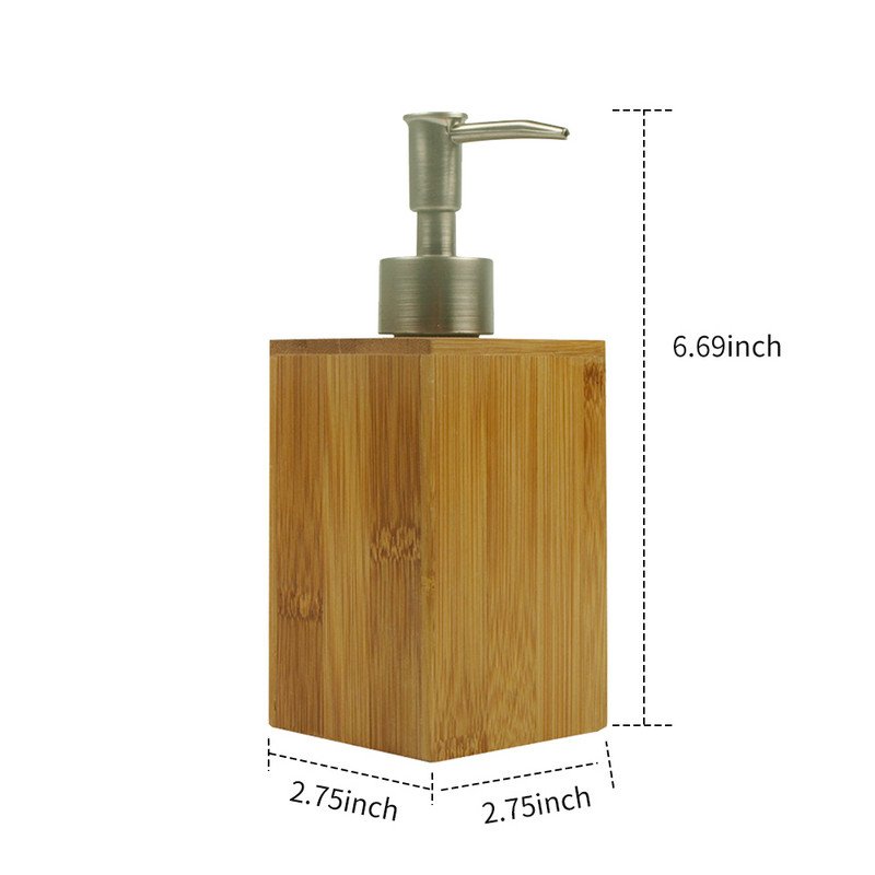 500 ml seebi jaotur Lotion šampooni jaotur pudelihoidja köök bambusest vedel käteseebi dosaator 360 kraadi pöörlev pump