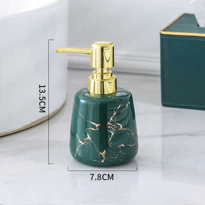 Auksinio marmuro tekstūros keraminis nešiojamas muilo dozatorius šampūno buteliukas rankų dezinfekavimo indelis vonios reikmenys 400 ml losjono buteliukas