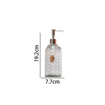 Европейска стъклена бутилка за сапун Ръчно релефен декоративен настолен дезинфектант за ръце Дозатор Хотелски прозрачни бутилки за преса за лосион