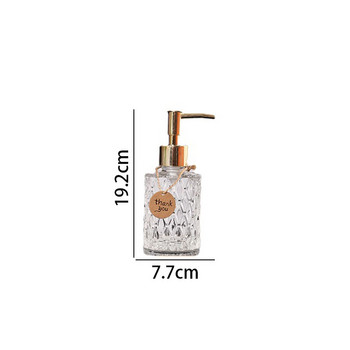 Европейска стъклена бутилка за сапун Ръчно релефен декоративен настолен дезинфектант за ръце Дозатор Хотелски прозрачни бутилки за преса за лосион