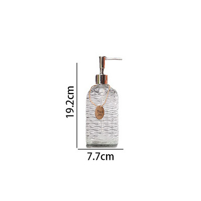 Sticlă europeană de săpun din sticlă, cu relief manual, dozator decorativ pentru dezinfectant de mână pentru birou, sticle de presă pentru loțiune transparentă pentru hotel