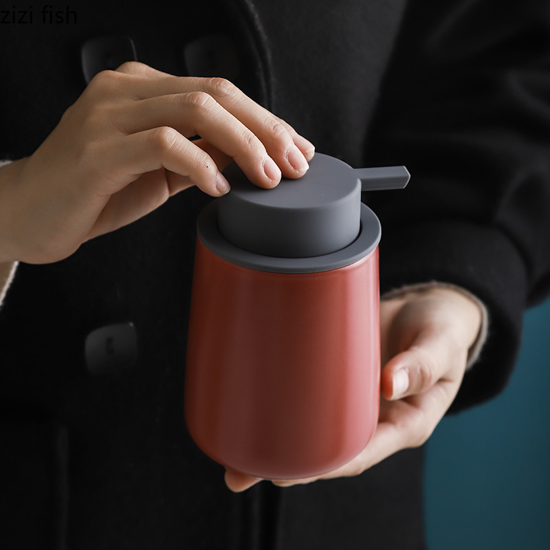 Jednostavna keramička boca s pumpicom za doziranje sapuna, dezinfekcijsko sredstvo za ruke, bočica za šampon od 380 ml, prijenosni dozator za sapun, porculanski pribor za kupanje