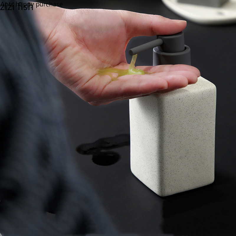 Ceramica Accesorii de baie Sticla de dezinfectant pentru maini Sticla patrata de lotiune Accesorii pentru baie Presă recipientul pentru săpun recipient lichid