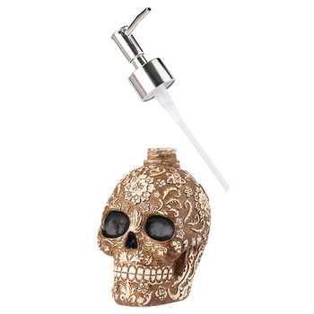 Creative Skull Бутилка с дозатор за течен сапун Винтидж Статуя от смола Дезинфектант за ръце Помпа за пълнене Бутилки Лосион Контейнер за шампоан