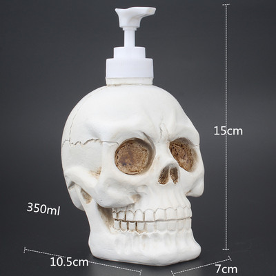 „Creative Skull“ skysto muilo dozatoriaus buteliukas „Vintage Resin“ statula rankų dezinfekavimo priemonė, užpildoma siurblio buteliukais, losjono šampūno talpykla