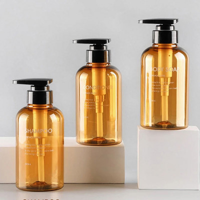 Σετ εμφιαλωμένου σαμπουάν 300ml/500ml Σαπούνι δοσομετρητής Body Wash Hair Conditioner Ξαναγεμιζόμενο μπουκάλι 3 σε 1 Μπάνιο Πλαστική αποθήκευση