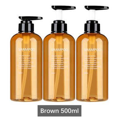 Set de șampon îmbuteliat 300ml/500ml Dozator de săpun Gel de spălat pentru corp Balsam de păr Flacon reîncărcat 3 în 1 Depozitare din plastic pentru baie