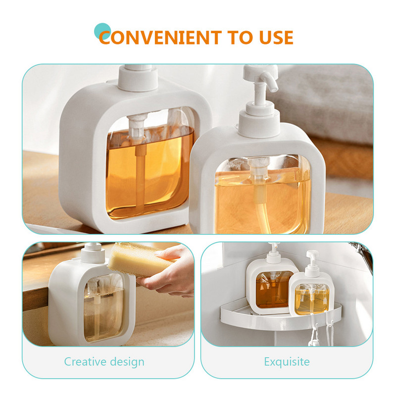 Sticle de 2 buc. Sticle goale de șampon Sticle din plastic reîncărcabile Recipiente vizibile pentru loțiune pentru subpachet de baie Depozitare loțiune