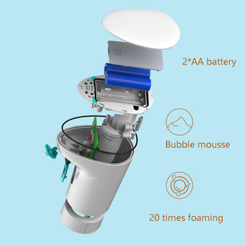 Дозатор за сапун с автоматична индукционна пяна Lebath Машина за миене на ръце Преносима бутилка за сапун Батерия AA 250/450ML Капацитет
